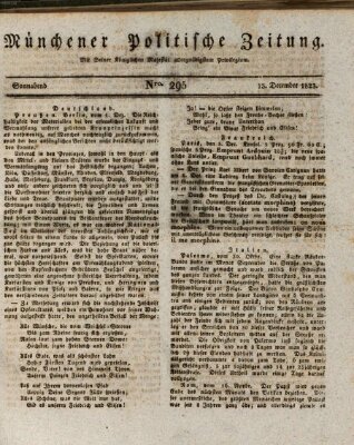 Münchener politische Zeitung (Süddeutsche Presse) Samstag 13. Dezember 1823