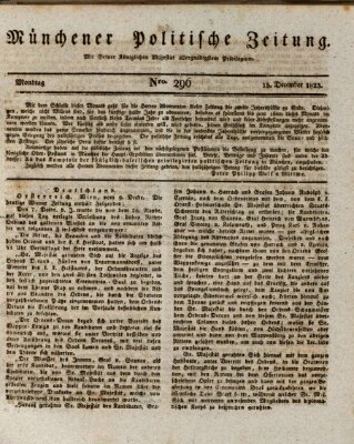 Münchener politische Zeitung (Süddeutsche Presse) Montag 15. Dezember 1823