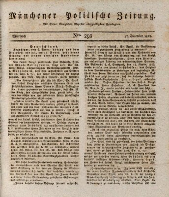 Münchener politische Zeitung (Süddeutsche Presse) Mittwoch 17. Dezember 1823