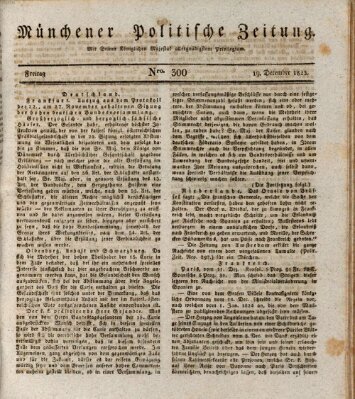 Münchener politische Zeitung (Süddeutsche Presse) Freitag 19. Dezember 1823