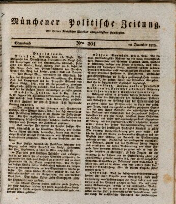 Münchener politische Zeitung (Süddeutsche Presse) Samstag 20. Dezember 1823