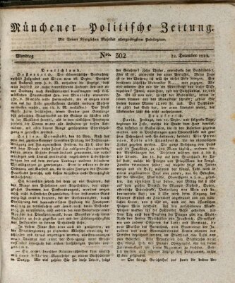 Münchener politische Zeitung (Süddeutsche Presse) Montag 22. Dezember 1823