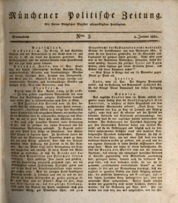 Münchener politische Zeitung (Süddeutsche Presse) Samstag 3. Januar 1824