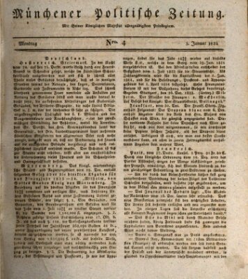 Münchener politische Zeitung (Süddeutsche Presse) Montag 5. Januar 1824