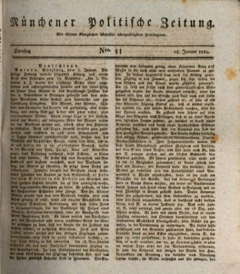 Münchener politische Zeitung (Süddeutsche Presse) Dienstag 13. Januar 1824