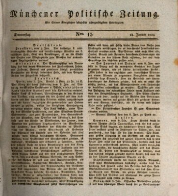 Münchener politische Zeitung (Süddeutsche Presse) Donnerstag 15. Januar 1824