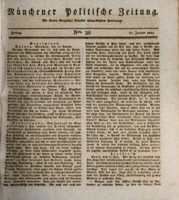 Münchener politische Zeitung (Süddeutsche Presse) Freitag 23. Januar 1824