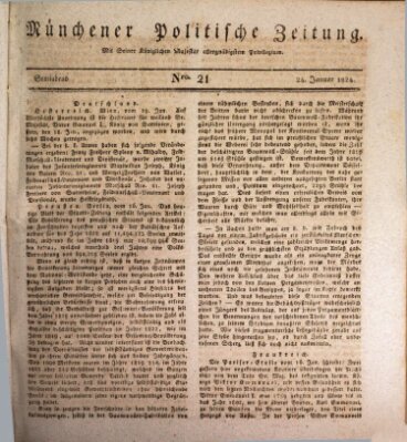 Münchener politische Zeitung (Süddeutsche Presse) Samstag 24. Januar 1824