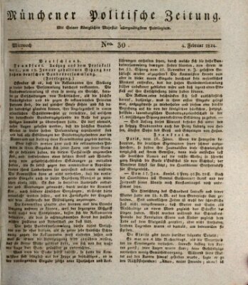 Münchener politische Zeitung (Süddeutsche Presse) Mittwoch 4. Februar 1824