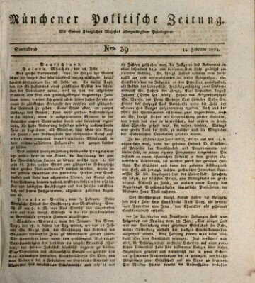 Münchener politische Zeitung (Süddeutsche Presse) Samstag 14. Februar 1824