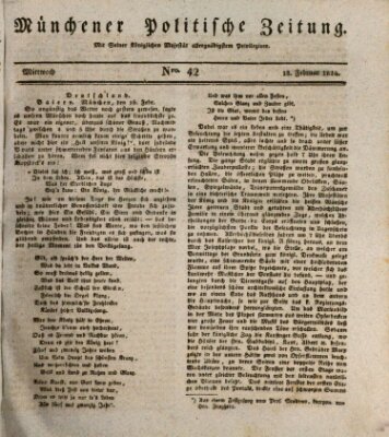 Münchener politische Zeitung (Süddeutsche Presse) Mittwoch 18. Februar 1824