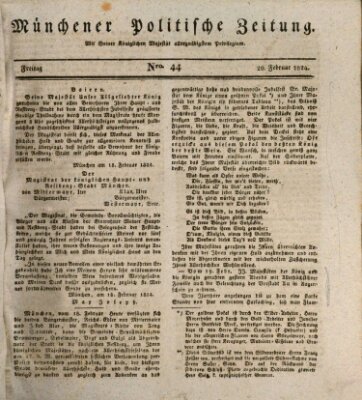 Münchener politische Zeitung (Süddeutsche Presse) Freitag 20. Februar 1824