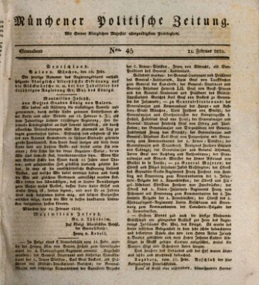 Münchener politische Zeitung (Süddeutsche Presse) Samstag 21. Februar 1824