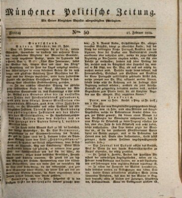 Münchener politische Zeitung (Süddeutsche Presse) Freitag 27. Februar 1824