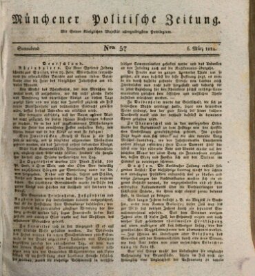 Münchener politische Zeitung (Süddeutsche Presse) Samstag 6. März 1824