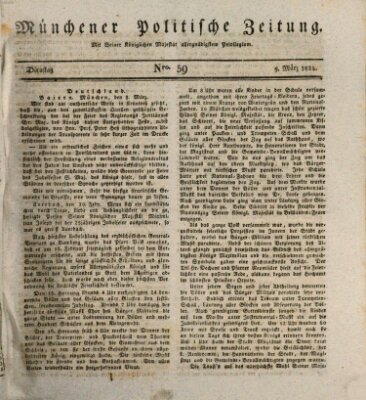 Münchener politische Zeitung (Süddeutsche Presse) Dienstag 9. März 1824