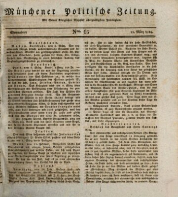 Münchener politische Zeitung (Süddeutsche Presse) Samstag 13. März 1824