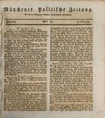 Münchener politische Zeitung (Süddeutsche Presse) Donnerstag 25. März 1824