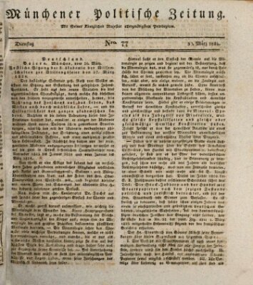 Münchener politische Zeitung (Süddeutsche Presse) Dienstag 30. März 1824