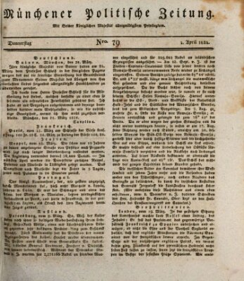 Münchener politische Zeitung (Süddeutsche Presse) Donnerstag 1. April 1824