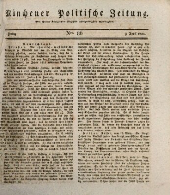 Münchener politische Zeitung (Süddeutsche Presse) Freitag 9. April 1824