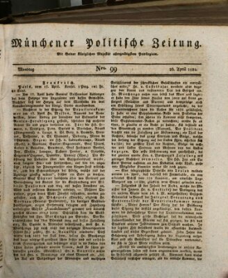 Münchener politische Zeitung (Süddeutsche Presse) Montag 26. April 1824