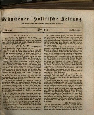 Münchener politische Zeitung (Süddeutsche Presse) Montag 10. Mai 1824