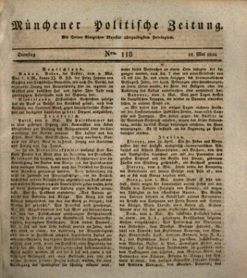 Münchener politische Zeitung (Süddeutsche Presse) Dienstag 18. Mai 1824