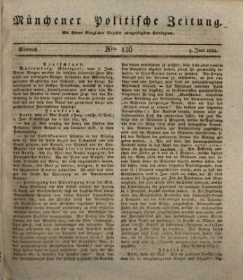 Münchener politische Zeitung (Süddeutsche Presse) Mittwoch 9. Juni 1824