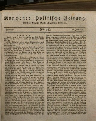 Münchener politische Zeitung (Süddeutsche Presse) Mittwoch 16. Juni 1824