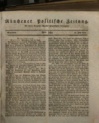 Münchener politische Zeitung (Süddeutsche Presse) Samstag 19. Juni 1824