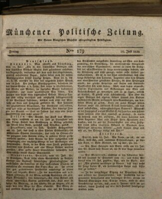 Münchener politische Zeitung (Süddeutsche Presse) Freitag 30. Juli 1824