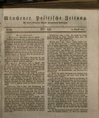 Münchener politische Zeitung (Süddeutsche Presse) Freitag 13. August 1824