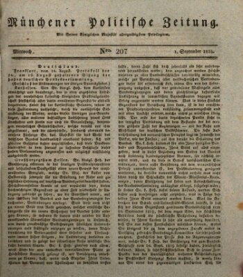 Münchener politische Zeitung (Süddeutsche Presse) Mittwoch 1. September 1824