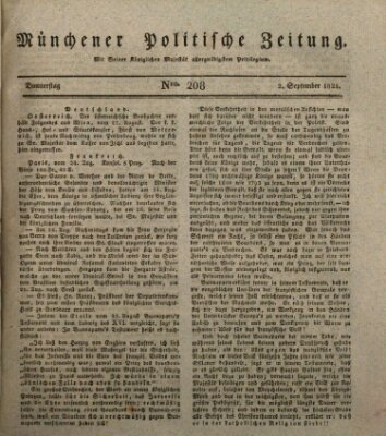 Münchener politische Zeitung (Süddeutsche Presse) Donnerstag 2. September 1824