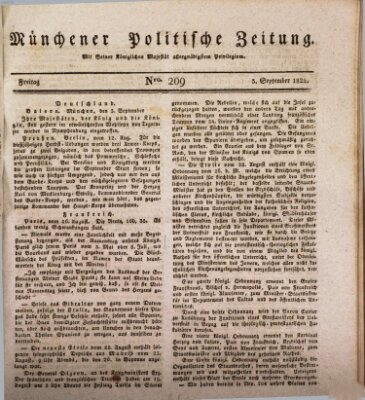 Münchener politische Zeitung (Süddeutsche Presse) Freitag 3. September 1824