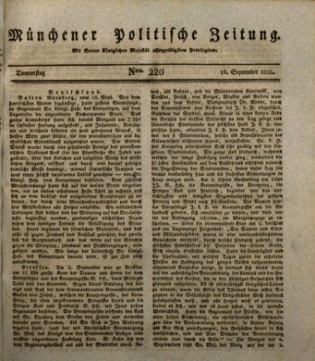 Münchener politische Zeitung (Süddeutsche Presse) Donnerstag 16. September 1824