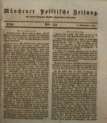 Münchener politische Zeitung (Süddeutsche Presse) Freitag 17. September 1824