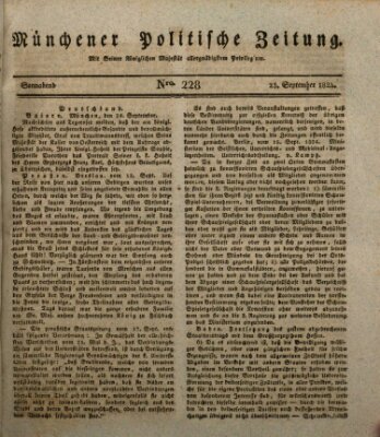 Münchener politische Zeitung (Süddeutsche Presse) Samstag 25. September 1824