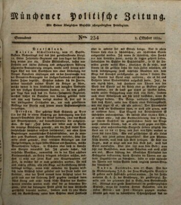 Münchener politische Zeitung (Süddeutsche Presse) Samstag 2. Oktober 1824