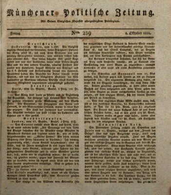 Münchener politische Zeitung (Süddeutsche Presse) Freitag 8. Oktober 1824