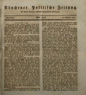 Münchener politische Zeitung (Süddeutsche Presse) Samstag 23. Oktober 1824