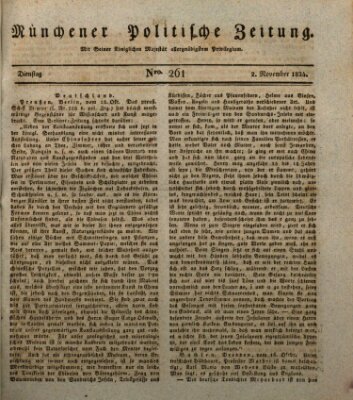 Münchener politische Zeitung (Süddeutsche Presse) Dienstag 2. November 1824