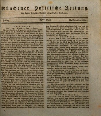 Münchener politische Zeitung (Süddeutsche Presse) Freitag 12. November 1824