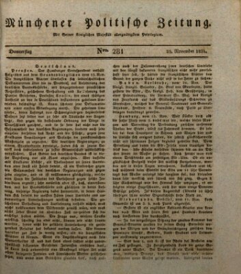 Münchener politische Zeitung (Süddeutsche Presse) Donnerstag 25. November 1824