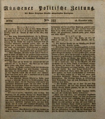 Münchener politische Zeitung (Süddeutsche Presse) Freitag 26. November 1824