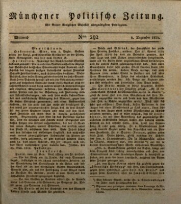 Münchener politische Zeitung (Süddeutsche Presse) Mittwoch 8. Dezember 1824