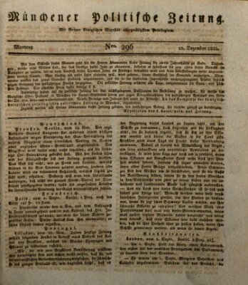 Münchener politische Zeitung (Süddeutsche Presse) Montag 13. Dezember 1824