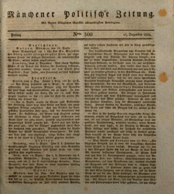 Münchener politische Zeitung (Süddeutsche Presse) Freitag 17. Dezember 1824