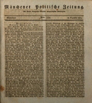 Münchener politische Zeitung (Süddeutsche Presse) Samstag 18. Dezember 1824